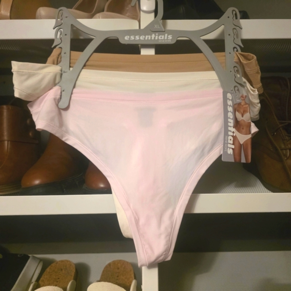 Women's Thong Set (3) - Pink, White, Tan. Soft, Stretchy, Tagless.